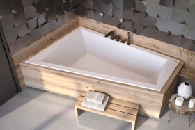 BESCO - Asymetrická vaňa INTIMA DUO SLIM - Nožičky k vani - S nožičkami, Rozmer vane - 180 × 125 cm, Spôsob prevedenia - Pravé VANINTID18SLIMP + OLVPINOZSTELID