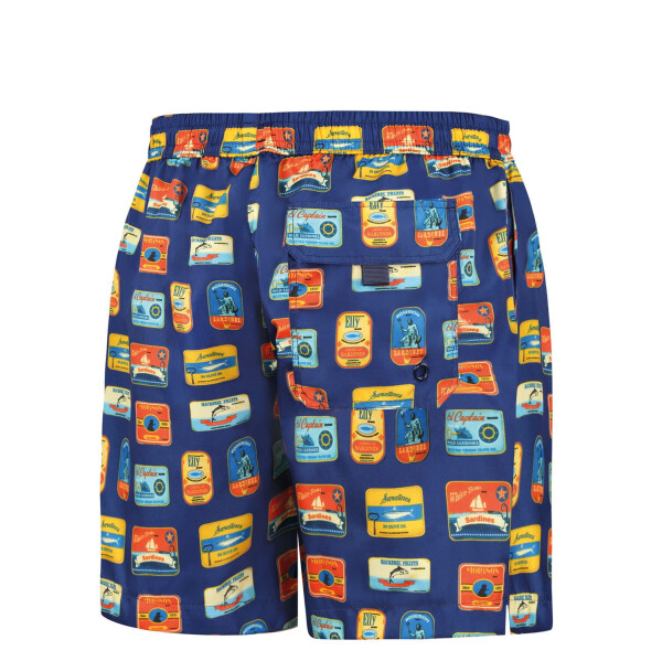 Pánske plavecké šortky Happy Shorts long SM29-48 Tmavomodrá zmes - Self XL tmavě modrá - vzor