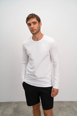 Vamp - Pánske bavlnené tričko s dlhým rukávom 20923 - Vamp white XL