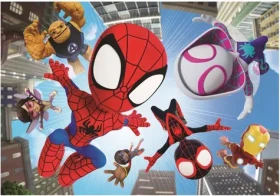 Clementoni 23777 Puzzle Spidey a jeho priatelia: Vo vzduchu MAXI 104 dielikov