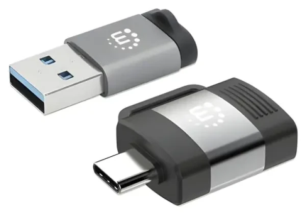 Manhattan sada adaptérov USB-C/USB-A čierna, šedá / Adaptér / 2 ks / USB 3.2 Gen 1 / 5 Gbit/s (356329)