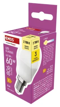 GP MET LED žiarovka Mini Globe 6,5 W E14 teplá biela / LED žiarovka / 806 lm / 2700K / náhrada 60W (1525731242)