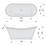 POLYSAN - OXFORD voľne stojaca vaňa 161x65x65cm, biela 94151