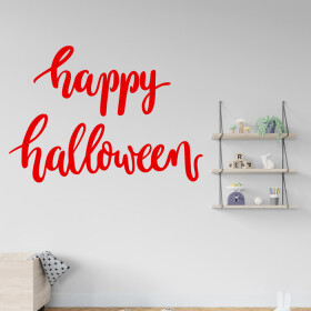Veselá Stena Samolepka Happy Halloween Farba: červená, Veľkosť: 100 x 72 cm