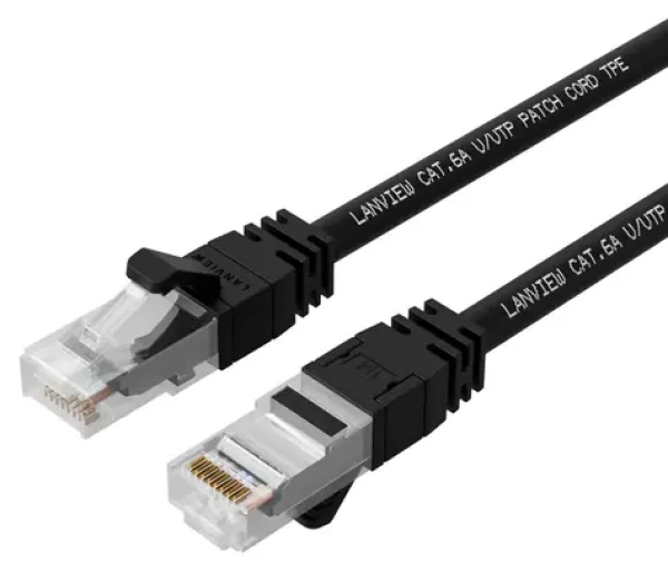Lanview CAT6a U/UTP 10m čierna / Sieťový kábel / LSZH / RJ-45 / PoE (LV-UTP6A10B)