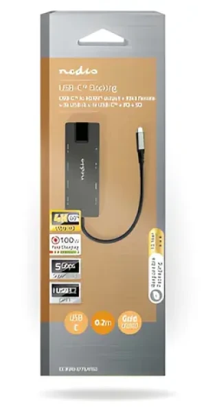 Nedis USB-C dokovacia stanica 10-in-1 antracit / Dokovacia stanica / RJ45 / HDMI 4K / SD / 100 W PD (CCBW64775AT02)