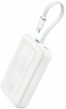 Anker Anker Power Bank, Built-In USB-C Cable, 30W | A1688H21 | 10000 mAh | White