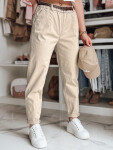 Dámske chinos nohavice s opaskom RELCIX lUY2585 béžová - FashionStreet L