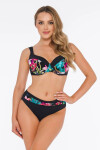 Dámske dvojdielne plavky Barcelona 1 S896BE1 Black with Leaves - Self 48D
