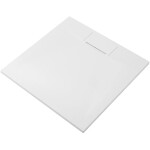 CERANO - Sprchová vanička čtvercová Enzo - SMC/minerální kompozit - strukturovaná bílá matná - 80x80x3 CER-666043
