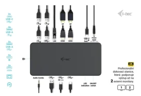 I-TEC USB 3.0/USB-C/Thunderbolt 3 Dual 4K Docking Station Gen 2 Pro / Dokovacia stanica / 2x DisplayPort + 2x HDMI (CADUAL4KDOCKPD2)