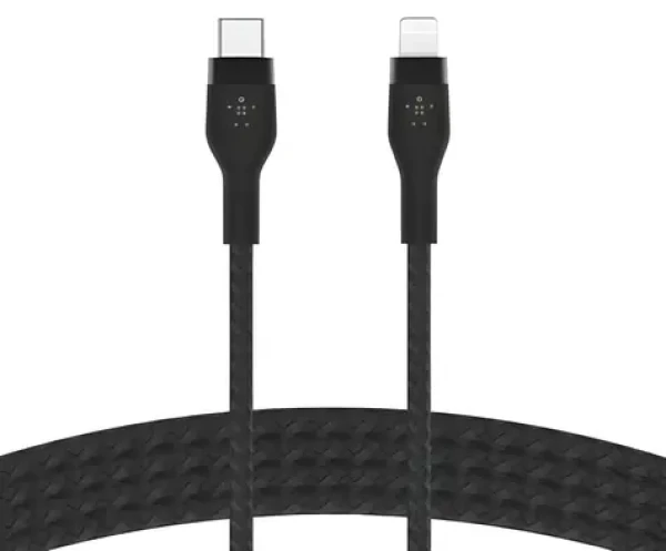 Belkin Flex CAA011bt2MBK čierna / Kábel USB-C na Lightning / 2 m / 15W / MFi certifikácia (CAA011BT2MBK)