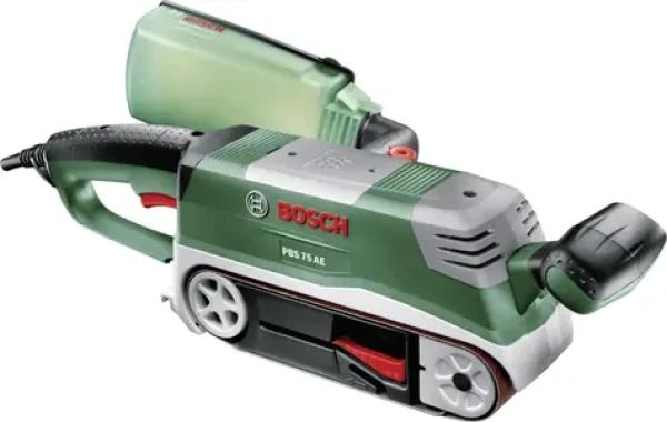 BOSCH PBS 75 AE Set / pásová brúska / 750W / brúsna plocha 76x165 mm / rýchlosť 350 m-min (06032A1101)