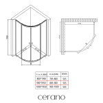 CERANO - Sprchovací kút Orso L/P - 5 mm - štvrťkruh - R550 - chróm, transparentné sklo - 90x90x195 - posuvný CER-650482