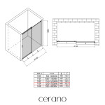 CERANO - Sprchové posuvné dvere Santoro - pravá - 6 mm - chróm, mliečne sklo - 130x195 CER-663247