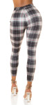 Sexy high-waist trousers with checked pattern pink S/M