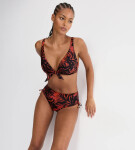SUMMER PALM - Maxi-bikiny: vysoké krytie a nastaviteľné boky Triumph BROWN 38