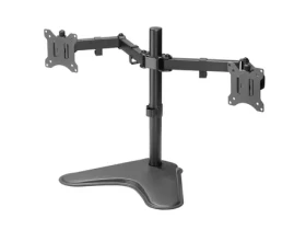 Equip čierna / Stolný držiak pre dva monitory / 17-32" / VESA 75-100 mm / 360° / nosnosť 8 kg (650123)