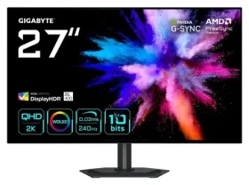 27" GIGABYTE GO27Q24G čierna / Monitor / OLED / 2560x1440 / 240Hz / 0,03ms / 2x HDMI + DP + USB-C / VESA (GO27Q24G)