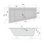 POLYSAN - ANDRA L asymetrická vaňa 160x90x45cm, biela 81521