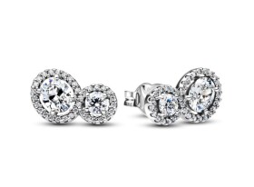 Pandora Strieborné náušnice Objímajúca aureola Timeless 293774C01