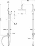MEXEN/S - T33 čierna sprchový stĺp 798333393-70