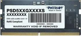Patriot Signature 8GB (1x8GB) 4800MHz / SO-DIMM / DDR5 / CL40 / On-die ECC / Unbuffered / 1.1V (PSD58G480041S)