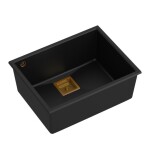 Quadron - Granitový drez DAVID 50 Black Zlaty HQD5542U7-G1