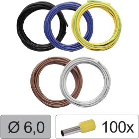 Quadrios 25CW121 jeden drôt, LiFY, 6.0 mm², čierna, modrá, žltozelená, hnedá, sivá, 1 sada; 25CW121