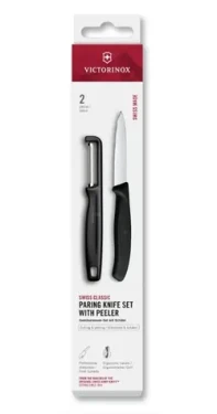 VICTORINOX Swiss Classic Kuchynský nôž a škrabka 2 ks čierna / rovné ostrie (6.7113.21)