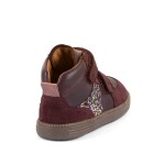 Dievčenské celoročné kožené členkové barefoot topánky LOOP HIGH-TOPS DARK BORDEAUX Froddo G2110157-4 - 33