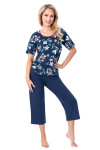 Pyžamo Donna Caroline 3/4 cr/r M-2XL tmavě modrá XXL