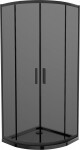 MEXEN/S - Rio sprchovací kút štvrťkruh 80x80, grafit, čierna + čierna vanička so sifónom 863-080-080-70-40-4170B
