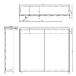 AQUALINE - KAWA STRIP Galérka s LED osvetlením 70x70x22cm, biela WGL70S
