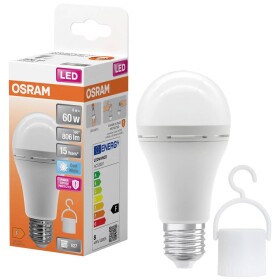 OSRAM HOMELIGHTING 4099854190131 akumulátorom napájané LED svietidlo En.trieda 2021 F (A - G) E27 klasická žiarovka 8 W = 60 W neutrálna biela (Ø x v) 60 mm x; 4099854190131