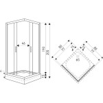 KERRA - Sprchovací kút Madera Str 80 SQ (s vaničkou) 5907548115324