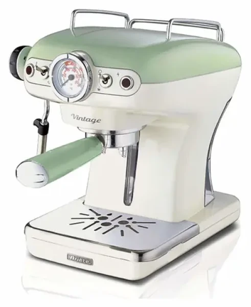 Ariete 1389 Vintage Espresso zelená / Pákový kávovar / 850 W / 0.9 l / 15 bar / manometer / penič mlieka (00M138914AR0)