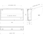 SAPHO - CLOE galérka s LED osvetlením, 100x50x18cm, biela CE100-0030
