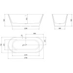 MEXEN - Yara voľne stojaca vaňa reliéf 170 x 75, biela/čierna, bez krytky prepadu a zátky 52861707575-SS