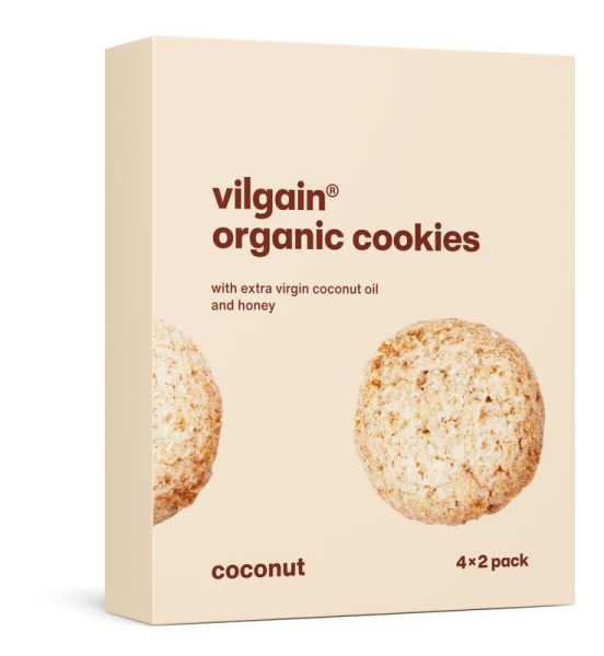 Vilgain Cookies BIO – kokos 135 g (4 x 2 sušienky)