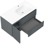 MEXEN/S - Orio kúpeľňová skrinka 90 cm s umývadlom Vela pravá, 2S, 1D, grafit mat/biela mat 91A13-09047-3-BBFFF66-W23P01
