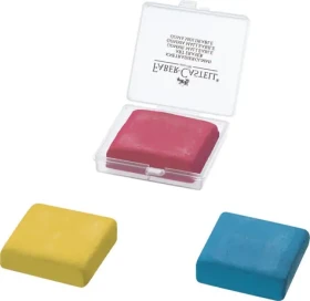 Faber-Castell ART ERASER Stieracia guma umelecká 6x červená | 6x žltá | 6x modrá (127321)