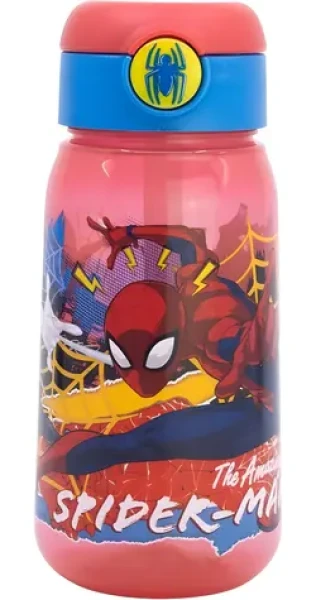 STOR Fľaša na pitie Spiderman 510 ml / Fľaša na pitie / So slamkou / Bez BPA (83542)