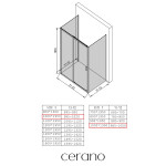 CERANO - Trojstenný sprchovací kút Varone LINE UL/P - 6 mm - čierna matná, grafitové sklo - 100x100x195 - posuvný CER-8050BD7826