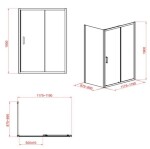 CERSANIT/S - SPRCHOVÝ KÚT OBDĹŽNIK 120x90X190 TRANSPARENT SKLO + VANIČKA S154-004-SET1