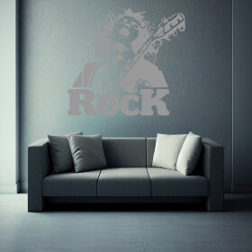 Veselá Stena Samolepka Angus Young AC/DC Farba: šedá, Veľkosť: 60 x 54 cm