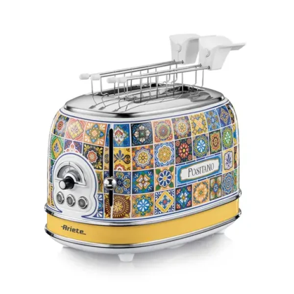 Ariete Positano modrá, žltá / Hriankovač / 2 hrianky / 810 W / displej (00C01550PAR0)