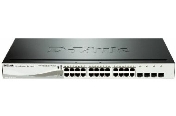 D-Link DGS-1210-24P / Gigabit PoE Smart Switch / 24x gigabit RJ45 / 4x gigabit SFP / 12 portov je PoE / 85W pre PoE (DGS-1210-24P)