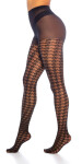 Trendy Houndstooth Pattern Tights black Einheitsgroesse