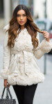 Sexy Winter jacket with faux-fur Details BEIGE